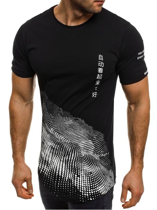 Moderní pánské tričko černé s potiskem BREEZY 173