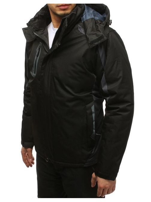 Jedinečná lyžařská černo-grafitová bunda