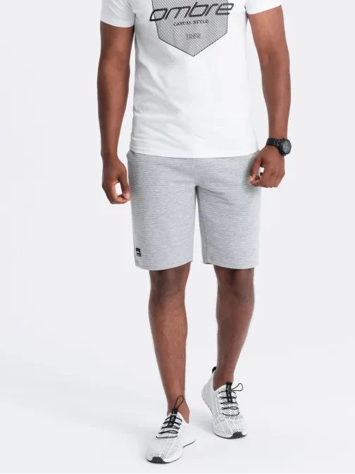 Šedé úpletové kraťasy V2 SRSK-0150