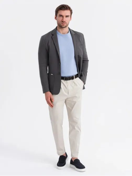 Sportovní grafitové sako slim fit V1 BLZB-0101