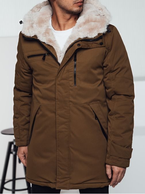 Béžová pánská parka na zimu