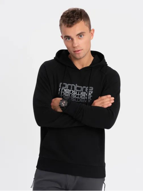 Originální černá mikina s nápisem V3 SSPS-0153