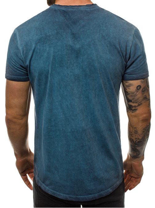Melírované pánské tričko v indigo barvě  JS/100728