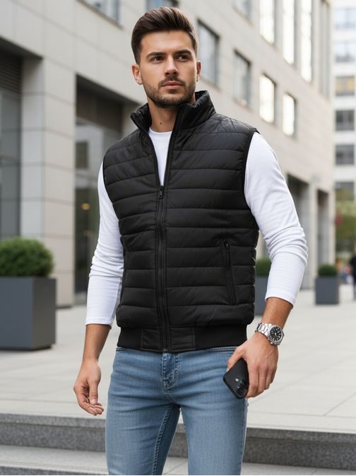 Černá stylová vesta bez kapuce