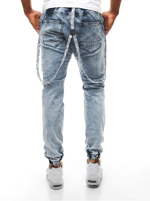 Výrazné světle modré džíny s kšandy Otantik 810