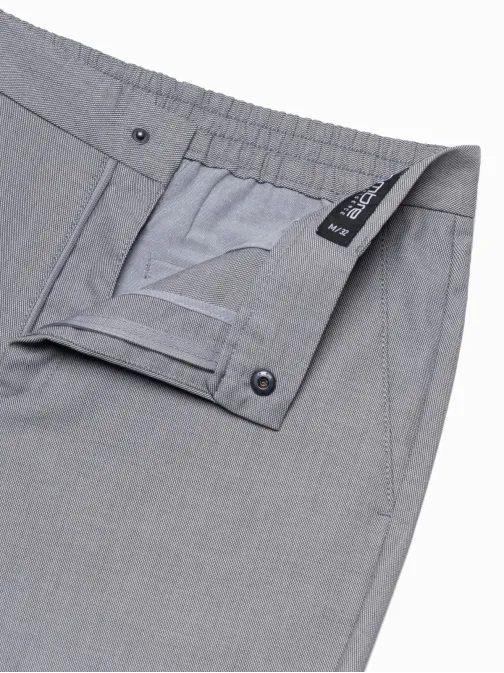 Trendy šedé chinos kalhoty s elastickým pasem V2 PACP-0157