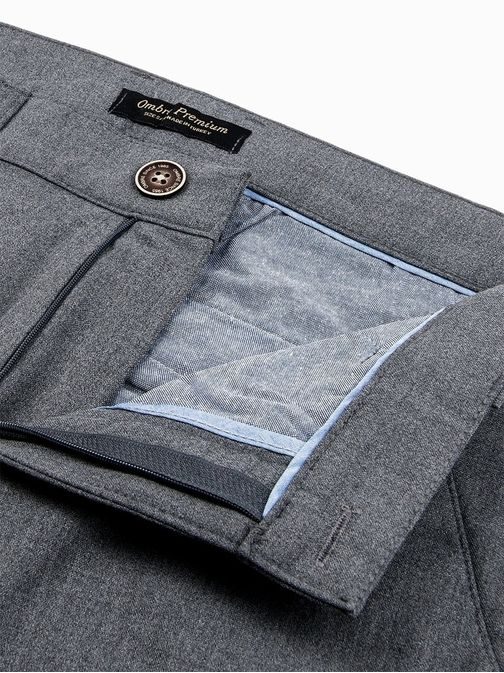 Elegantní pánské chinos kalhoty šedé P832