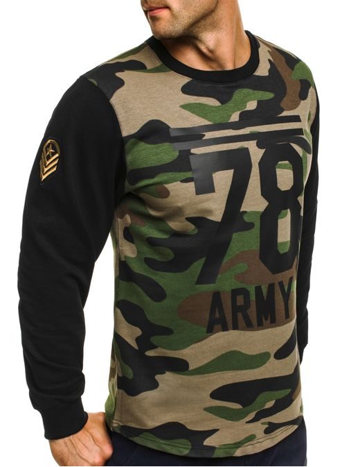 Moderní zelené army styl pánské tričko ATHLETIC 746