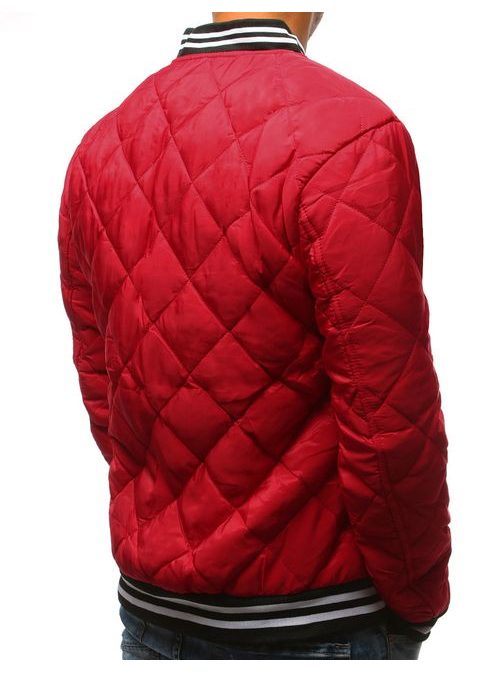 Prošívaná trendy bomber bunda červená