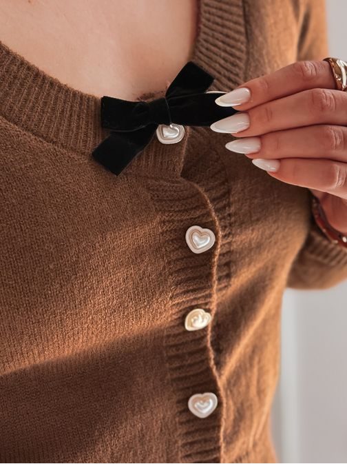 Krásný dámský svetr v hnědé barvě LAMURE