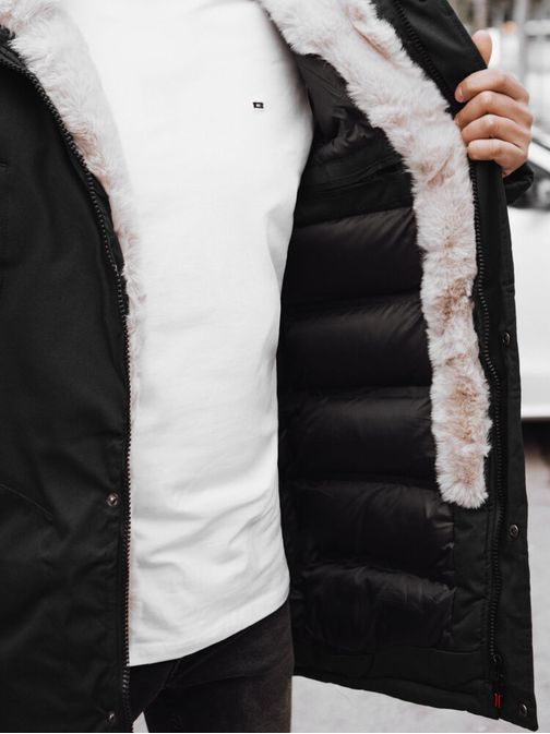 Trendy černá pánská zimní bunda