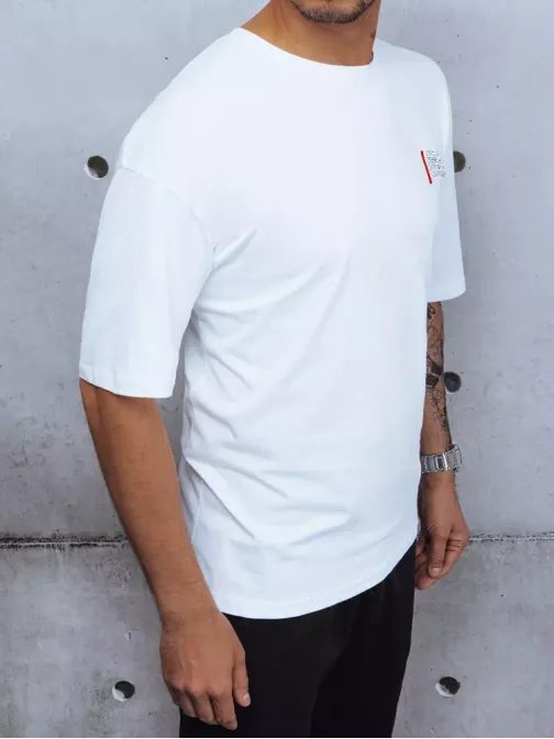 Pánské tričko s potiskem v bílé barvě