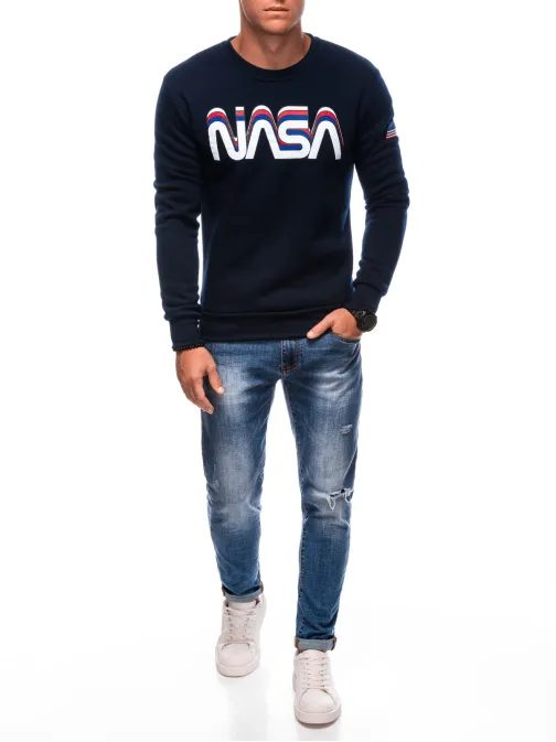 Tmavě modrá mikina s nápisem NASA B1686