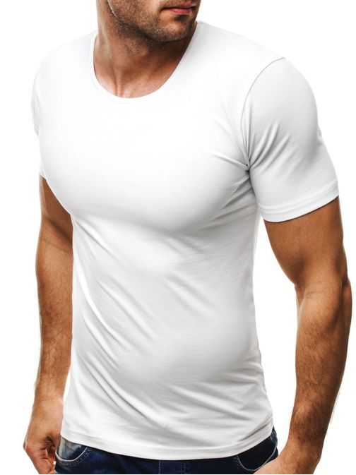 Fantastické bílé pánské tričko JEEL 2122