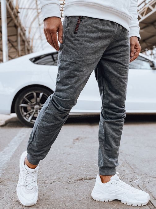 Světle šedé pánské teplákové kalhoty pro běžné nošení