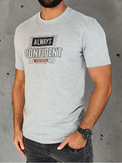 Moderní šedé tričko s potiskem