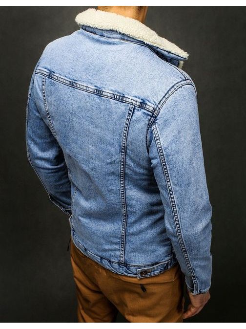Zateplená džínová bunda světle modrá