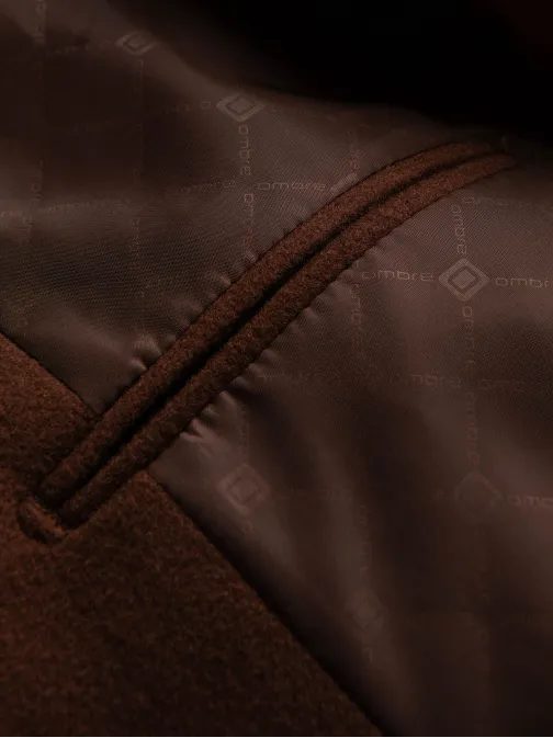 Trendy tmavě hnědé pánské sako V1 BLZB-0118