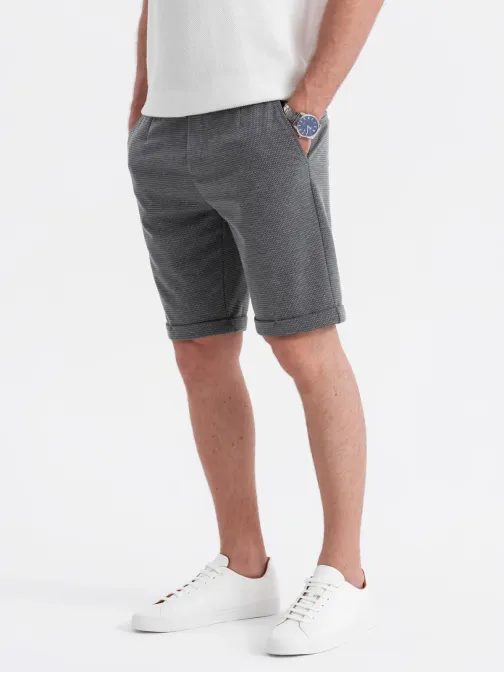 Stylové grafitové kraťasy strukturované V3 SRCS-0177