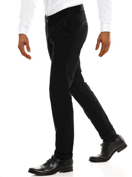 Chinos kalhoty v černé barvě s decentním prošitím BLACK ROCK 210