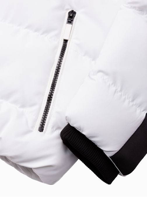 Prošívaná bílá zimní bunda C535