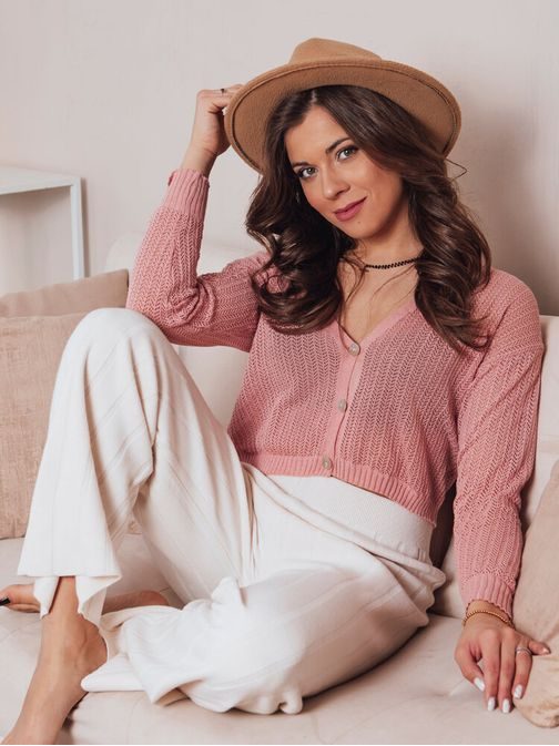 Módní dámský svetr v broskvové barvě Goffy