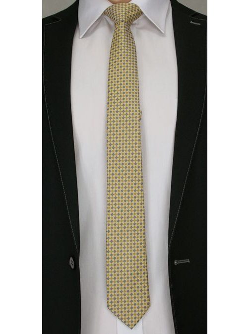 Zlatá pánská kravata se vzorem