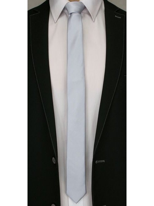 Jednobarevná elegantní šedá kravata Angelo di Monti