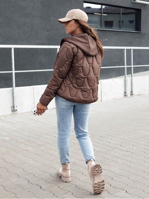 Stylová dámská kávová zimní bunda Windglam