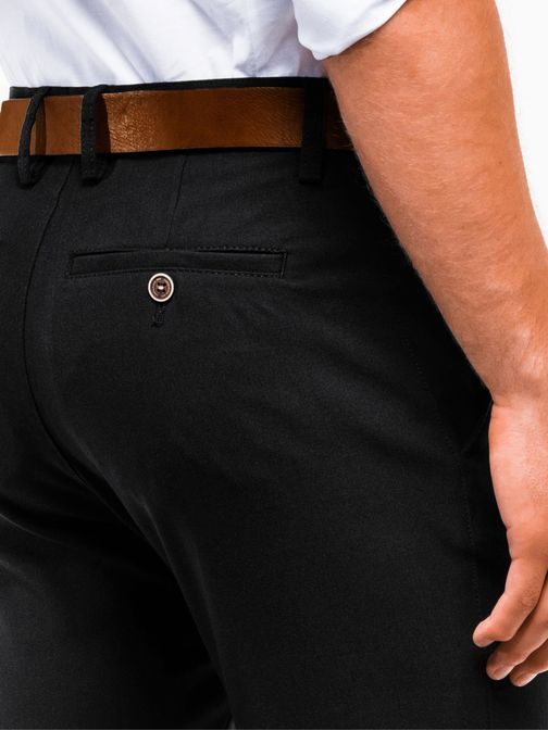 Elegantní pánské chinos kalhoty černé P832