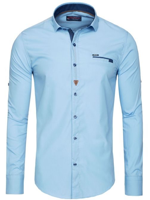 Exkluzivní nebesky modrá pánská košile RAW LUCCI 790