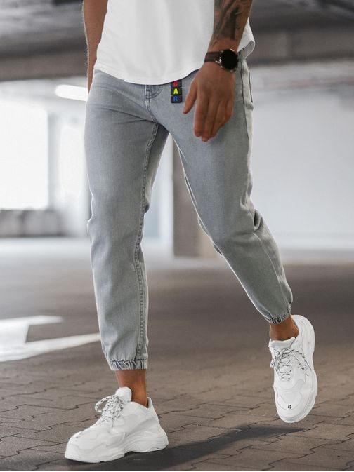 Bavlněné šedé trendy jogger rifle DO/6108/3