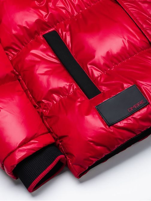 Stylová bunda v červené barvě C457