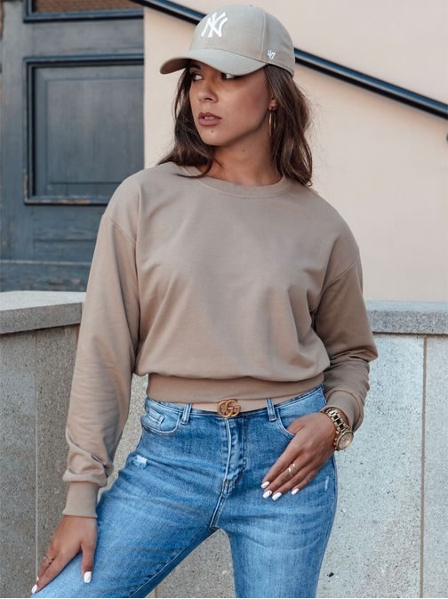 Dámská světle hnědá mikina v jednoduchém provedení Casualvibe