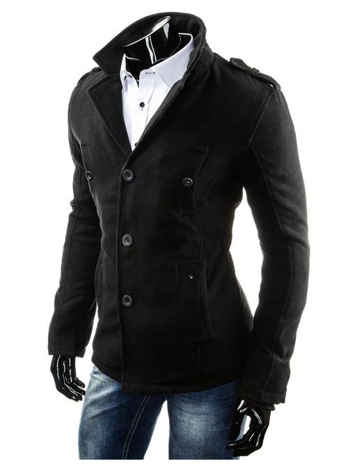 Černý kabát pro pány na zimu