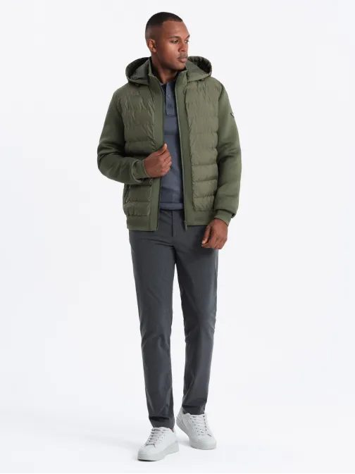 Olivová bomber trendy bunda V3 JALP-0140