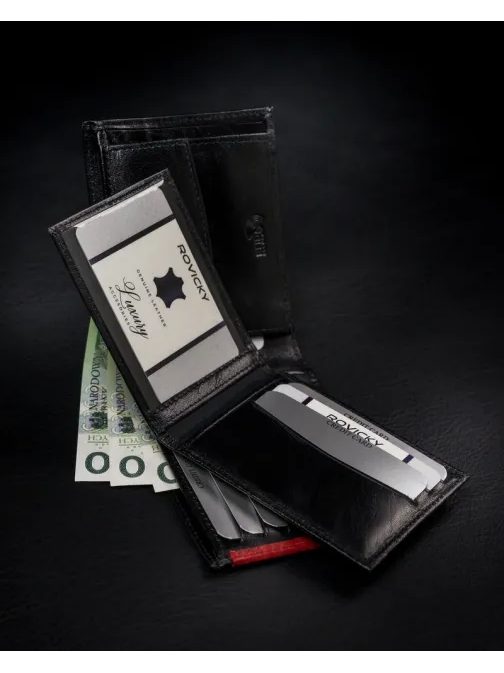 Kožená pánská peněženka Rovicky v černé barvě