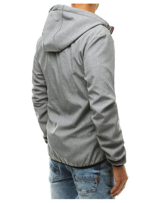 Softshellová bunda s kapucí v šedé barvě