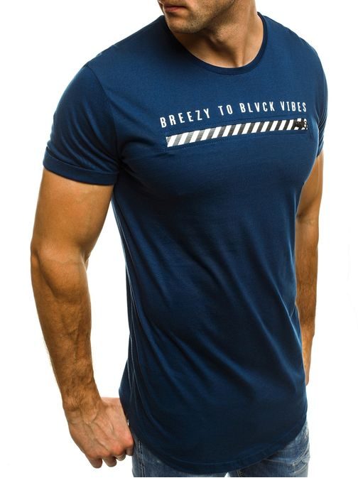 Moderní tričko OZONEE B/181000 v indigo barvě