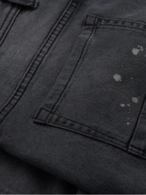 Moderní šedé džínové šortky s odřeninami V3 SRDS-0186