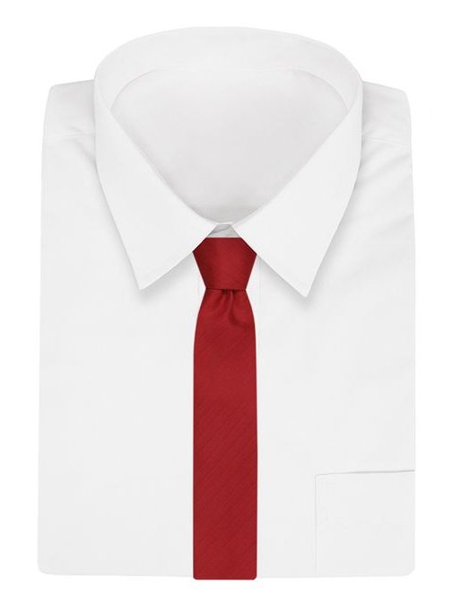 Červená kravata s jemnými pruhy