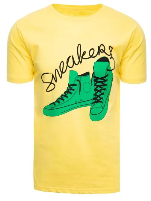 Moderní bavlněné žluté tričko Sneakers