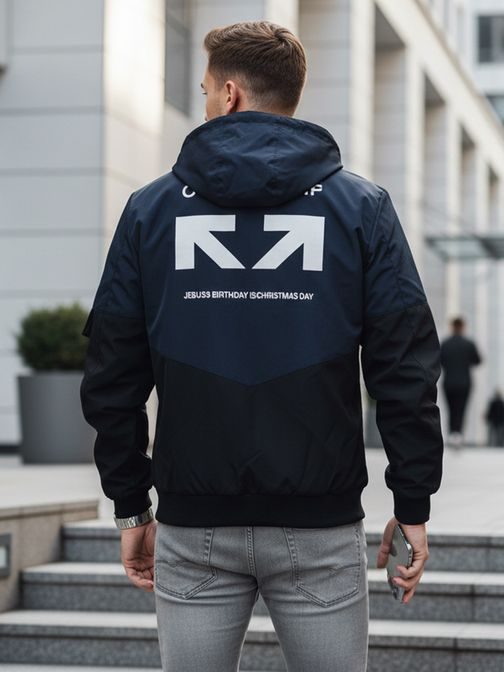 Trendy tmavě modrá sportovní bunda