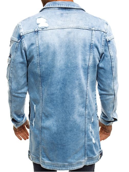 Prodloužená světle modrá jeansová bunda OTANTIK 474K