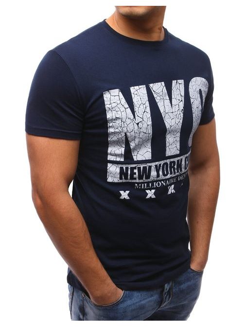 Zajímavé tričko NYC tmavě modré