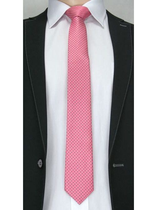 Růžová vzorovaná pánská kravata