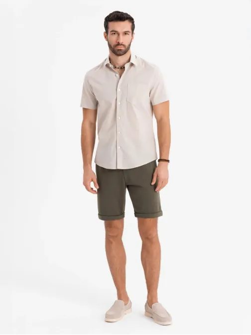 Olivové chinos kraťasy V5 SRCS-0170