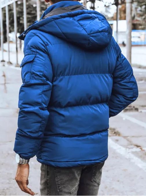 Prošívaná zimní bunda v modré barvě