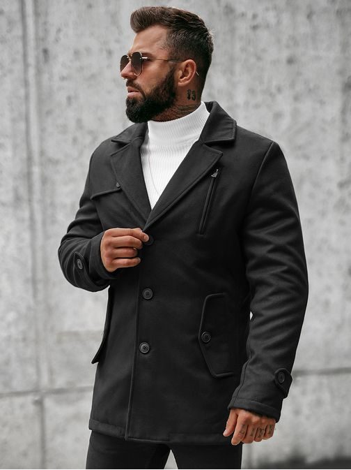 Trendy kabát v černé barvě JS/79M3127