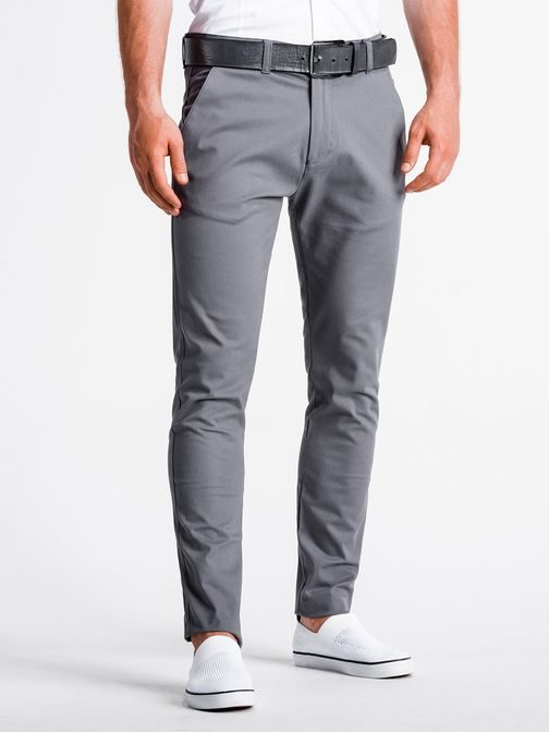Pohodlné chinos kalhoty šedé p830